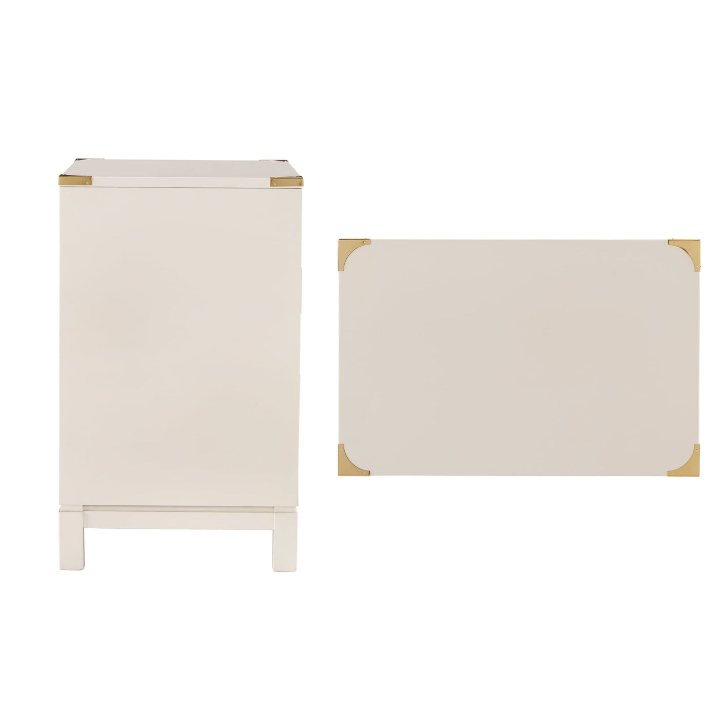 Valoria 3-Drawer Gold Accent Nightstand