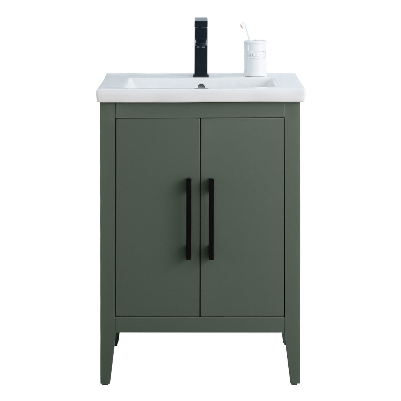 Vanity Art 20 or 24 or 30 Single Sink Bathroom Vanity Cabinet with Ceramic Top