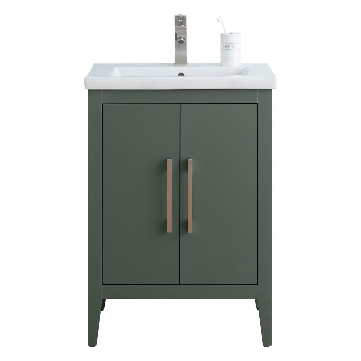 Vanity Art 20 or 24 or 30 Single Sink Bathroom Vanity Cabinet with Ceramic Top