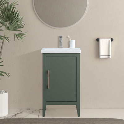 Vanity Art 20 or 24 or 30 Single Sink Bathroom Vanity Cabinet with Ceramic Top