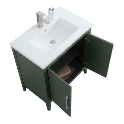 Vanity Art 20 or 24 or 30 Single Sink Bathroom Vanity Cabinet with Ceramic Top