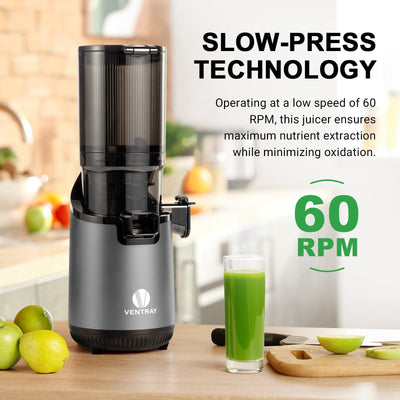 Ventray 900 Slow Masticating Juicer, Cold Press Juicer with 5.1 Extra Large Wide Feed Chute
