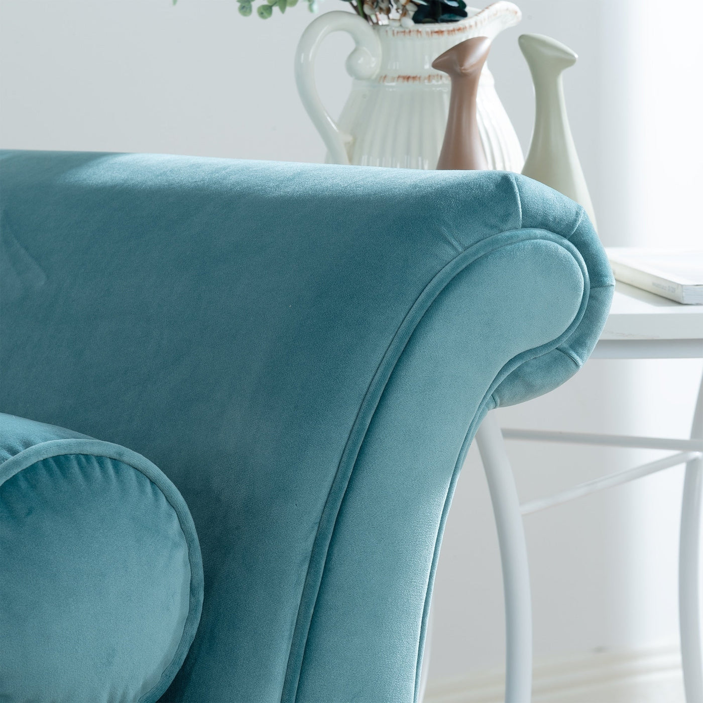 Vintage Chaise Lounge with Scroll Arms by Christopher Knight Home