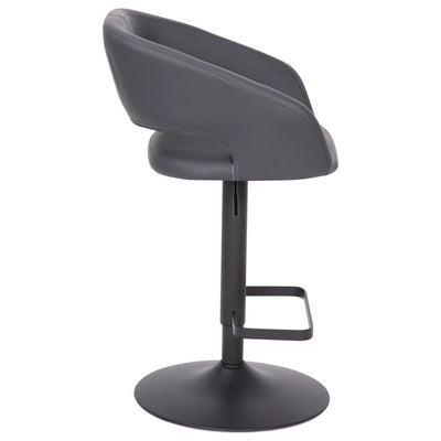 Modern Upholstered Adjustable-Height Barstool with Rounded Back