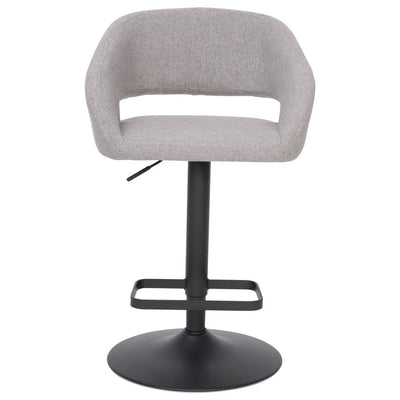 Modern Upholstered Adjustable-Height Barstool with Rounded Back