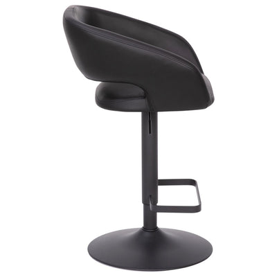 Modern Upholstered Adjustable-Height Barstool with Rounded Back
