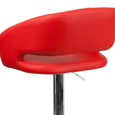 Modern Upholstered Adjustable-Height Barstool with Rounded Back