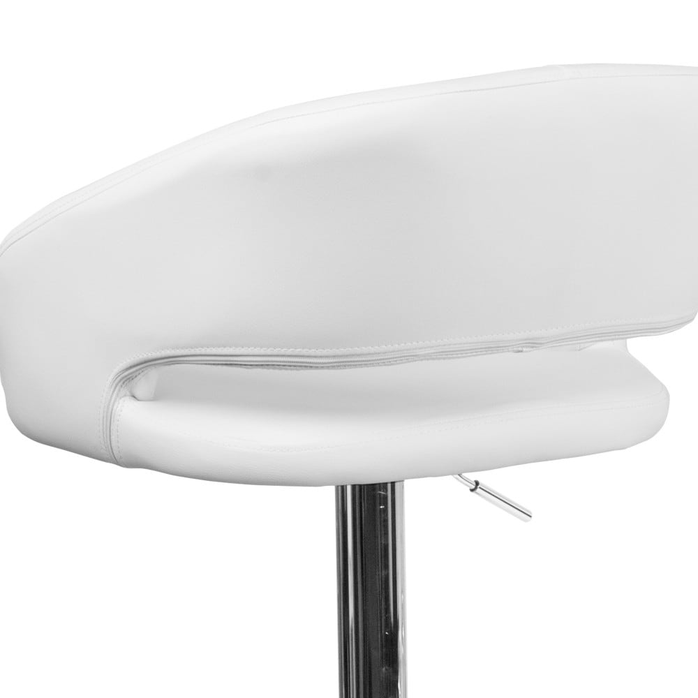 Modern Upholstered Adjustable-Height Barstool with Rounded Back