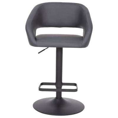 Modern Upholstered Adjustable-Height Barstool with Rounded Back