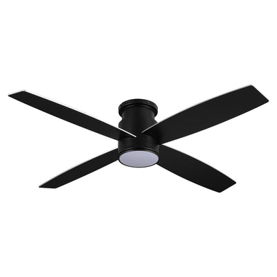 WINGBO 44/52 Inch Flush Mount DC Ceiling Fan with Lights and Remote, 4 Reversible Blades