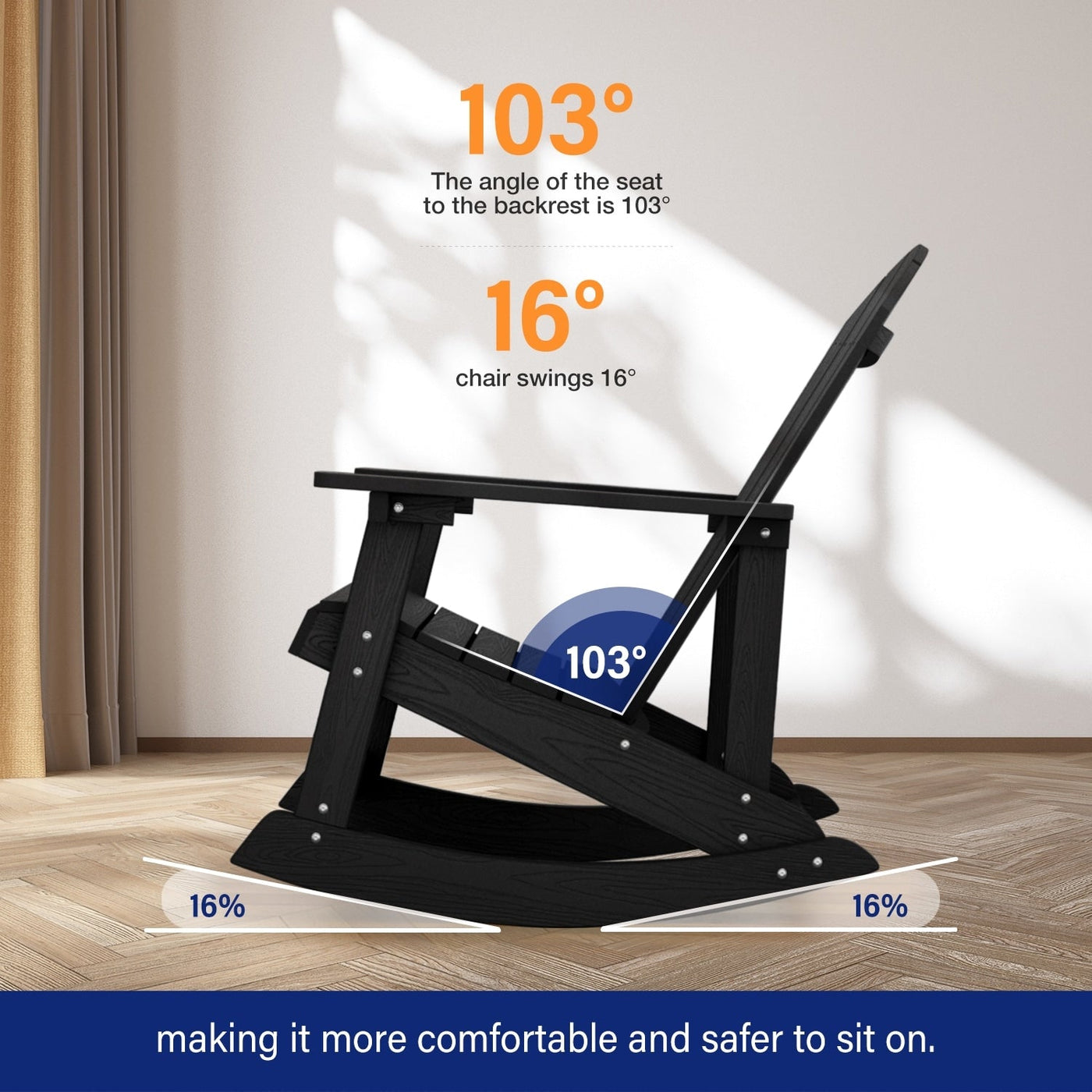 WINSOON All Weather Outdoor Rocking Chair, Set of 2