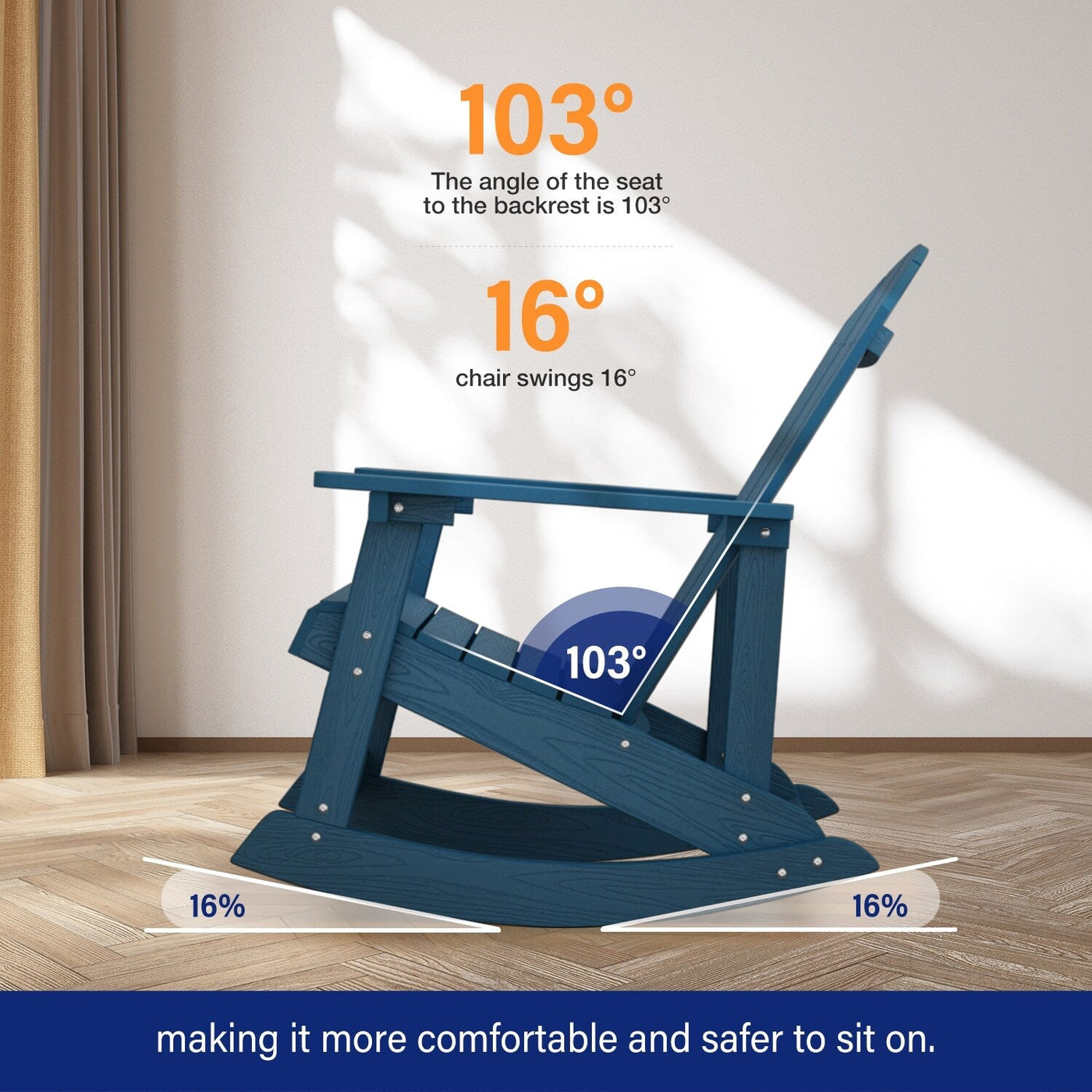 WINSOON All Weather Outdoor Rocking Chair, Set of 2