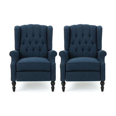Walter Tufted Fabric Recliners (Set of 2) by Christopher Knight Home