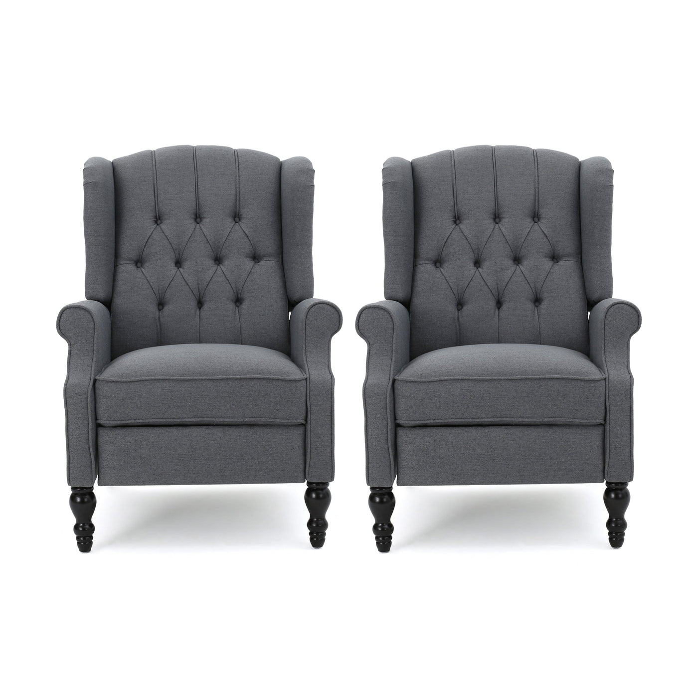 Walter Tufted Fabric Recliners (Set of 2) by Christopher Knight Home