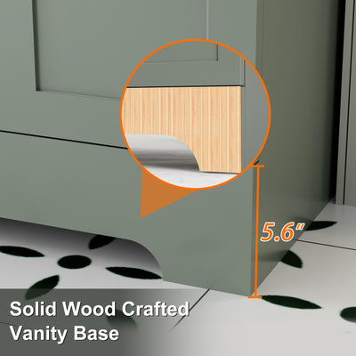 Wavy Line 30/36/48 Bathroom Vanity Set with Sink & Faucet