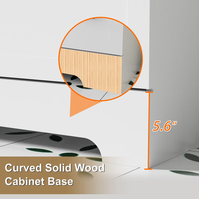 Wavy Line 30/36/48 Bathroom Vanity Set with Sink & Faucet