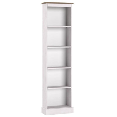 Wood Bookcase Tall Narrow Corona Collection | Furniture Dash