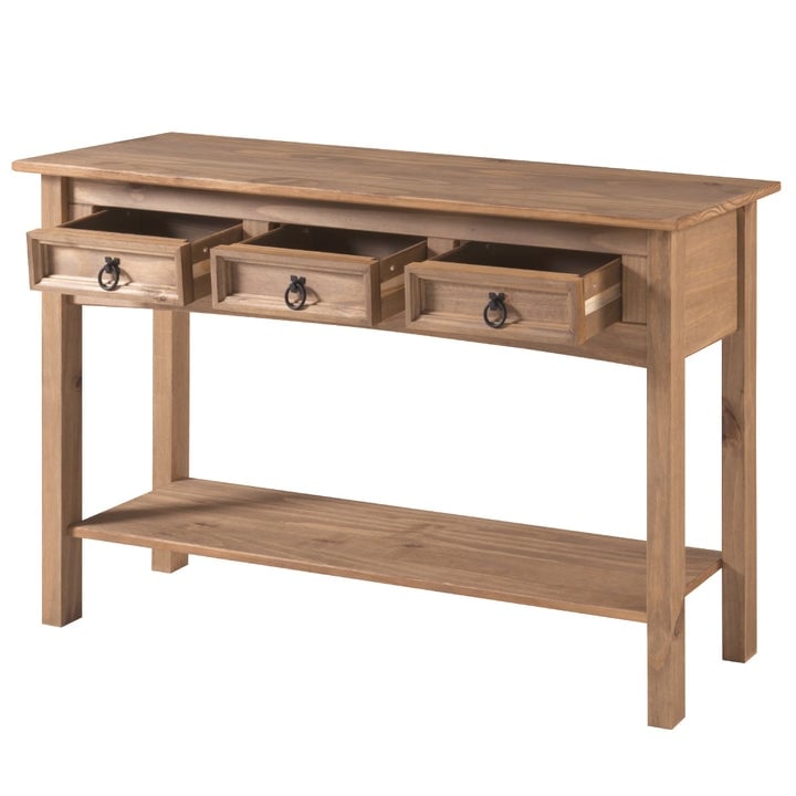 Wood Hall Table Console 3 Drawers Corona | Furniture Dash - N/A