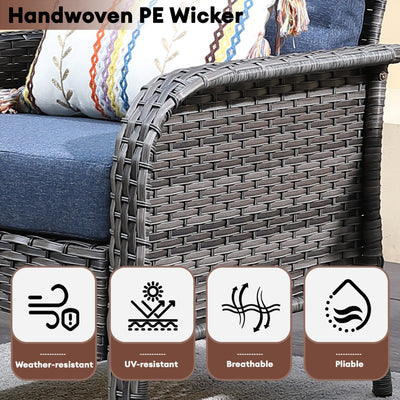 XIZZI 4-piece Outdoor Patio Furniture Conversation Set with Table