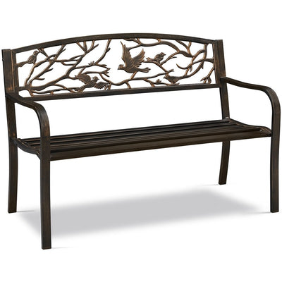 Yaheetech Patio Garden Bench Outdoors Metal Porch Chair - N/A