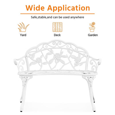 Yaheetech Outdoor Metal Bench Patio Park Garden Bench - N/A