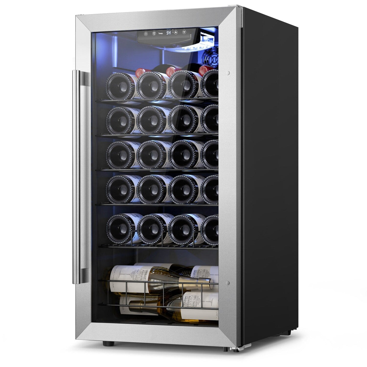 Yeego 17 Inch Single Zone 27-Bottle Freestanding Wine Cooler Mini Fridge - 16.9 inch