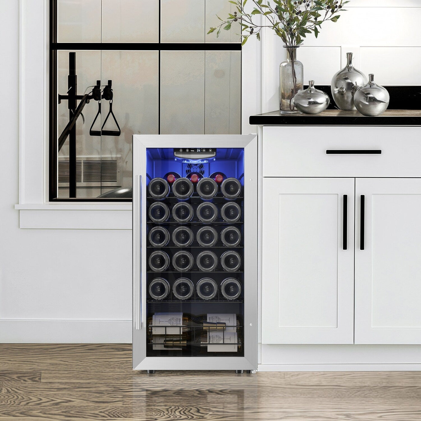 Yeego 17 Inch Single Zone 27-Bottle Freestanding Wine Cooler Mini Fridge - 16.9 inch