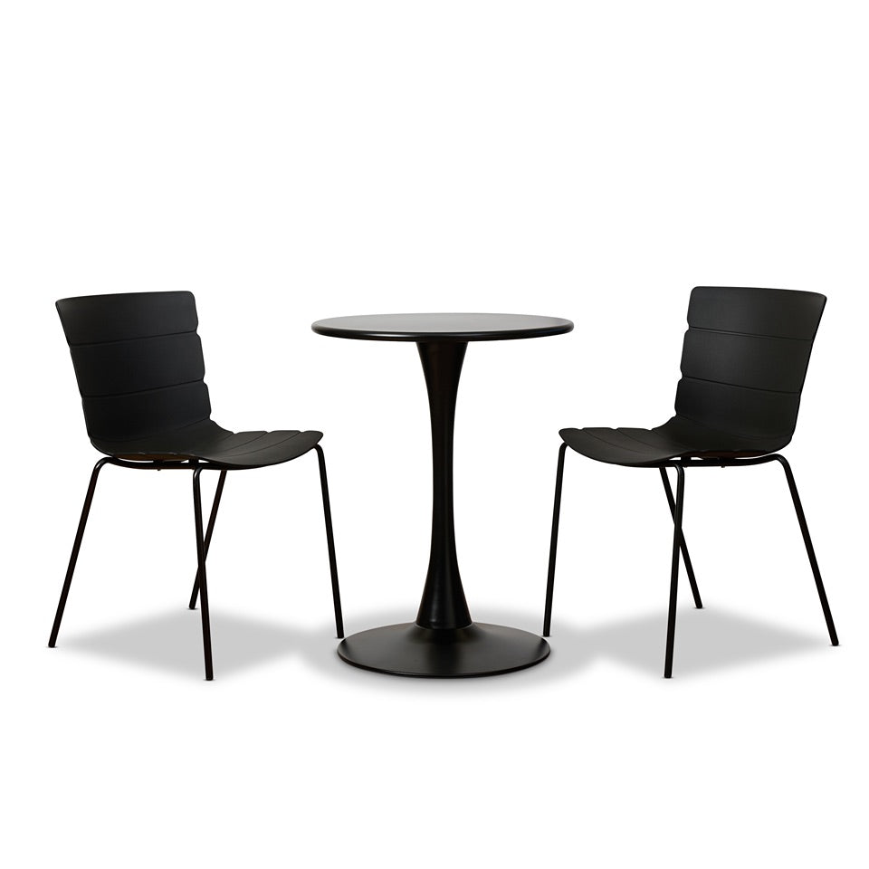 Ravello Outdoor Bistro Three Piece Dining Set Black