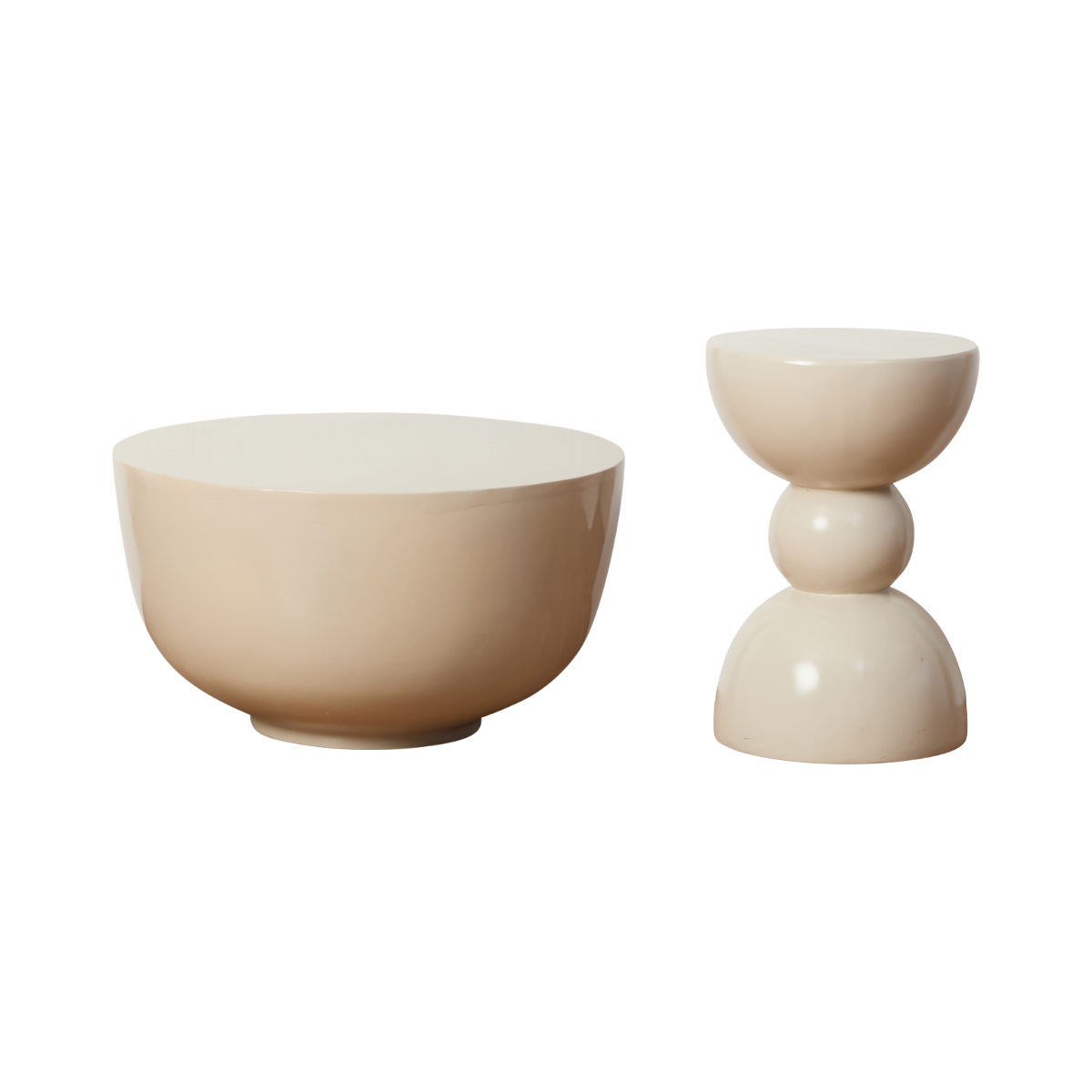 Emilio and Renzo Two Piece Set - Beige Gloss