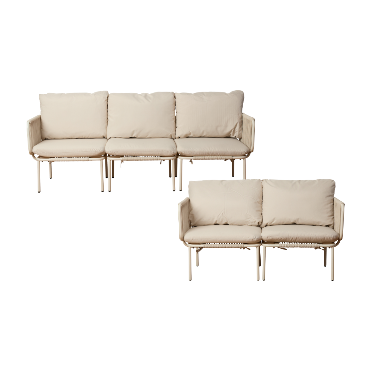 Sorrento Outdoor Three and Two Seater Two Piece Set - Beige