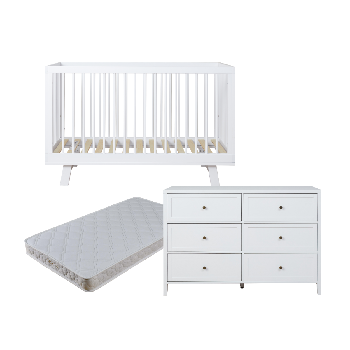 Cove White Three Piece Nursery Furniture Set