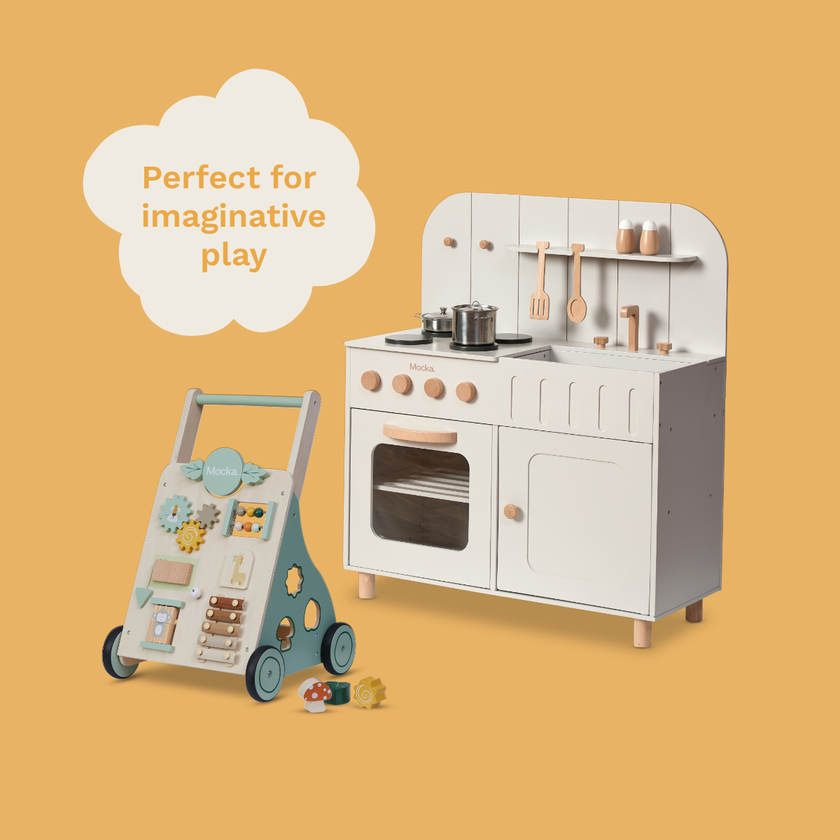 The Imaginative Play Bundle - Farmhouse Kitchen and Jungle Activity Trolley