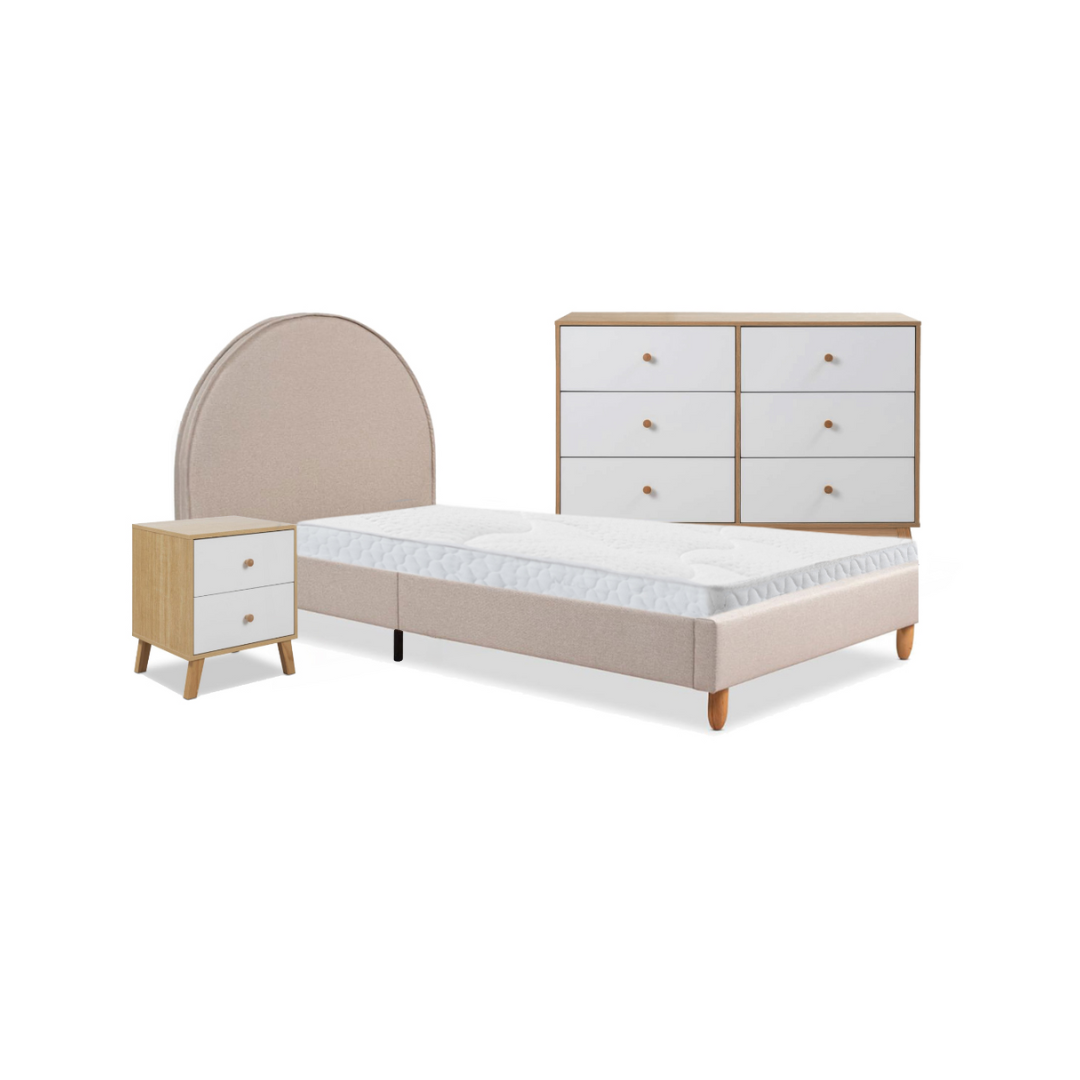 Imogen Natural King Single Four Piece Bedroom Set