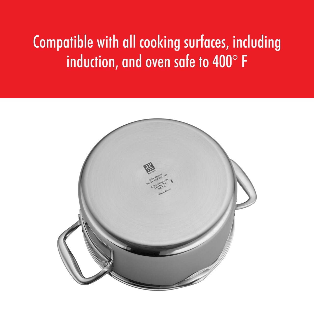 ZWILLING Clad CFX 6-qt Stainless Steel Ceramic Nonstick Dutch Oven