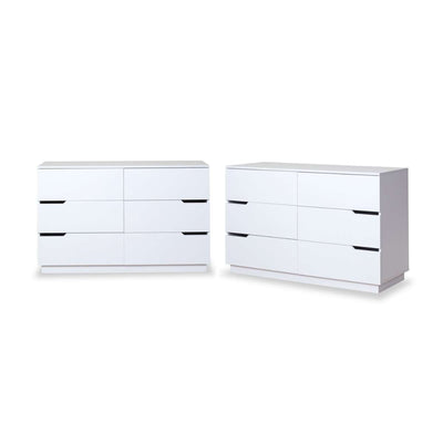 Zack Six Drawer - White Bundle
