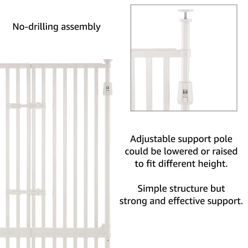 unipaws Extra Tall Cat Pet Gate 74 Inch High with Doors Locks